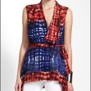 BCBG MaxAzria | Logan | silk tie dye wrap top XS